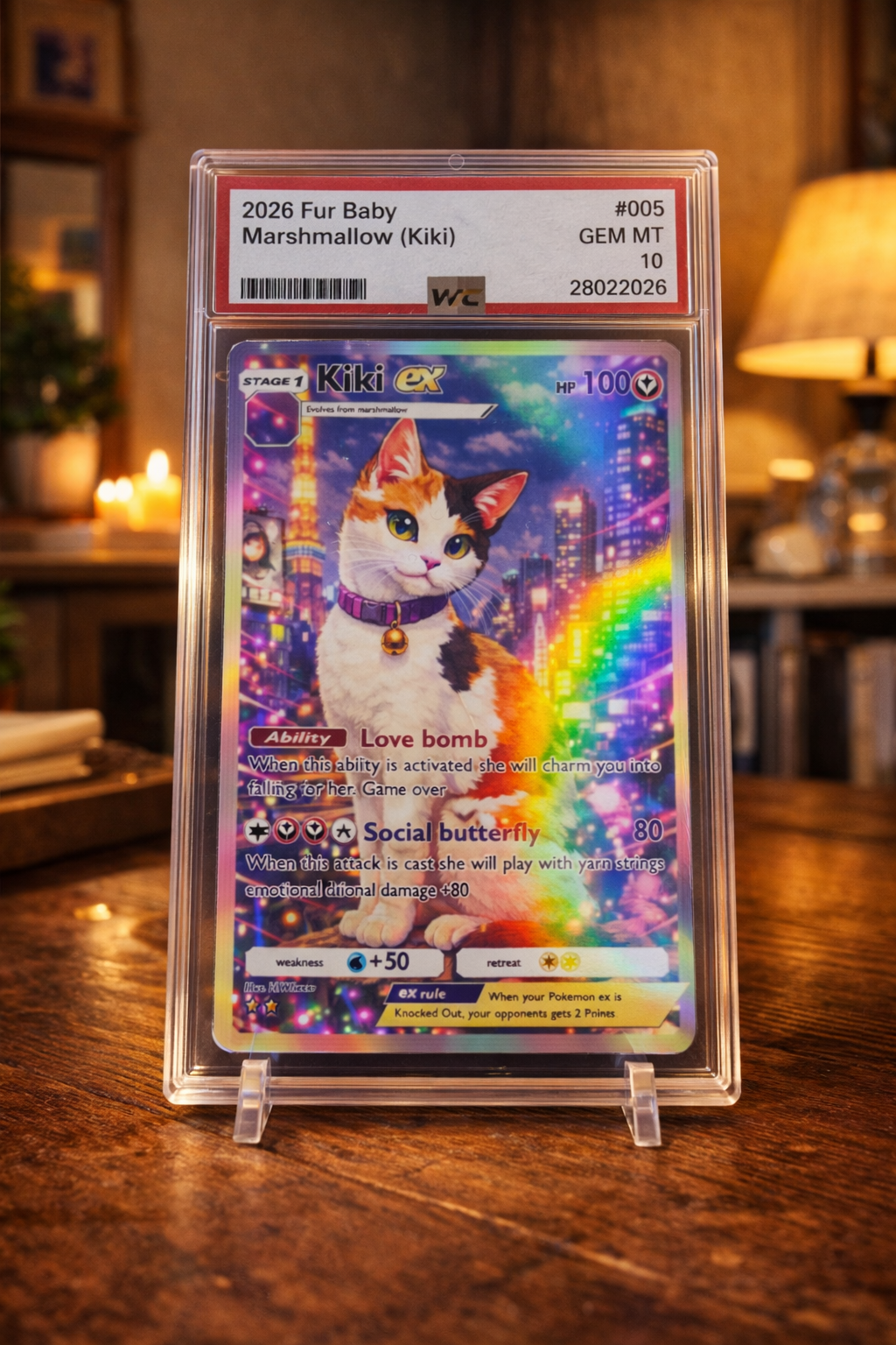 Personalised Pokémon card with custom name and stats