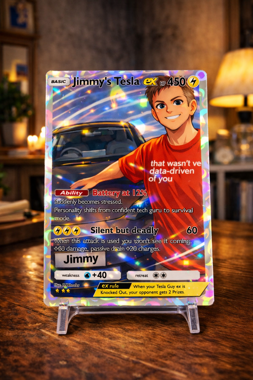 Personalised Pokémon card with custom name and stats